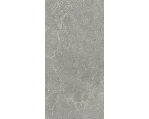 Placă ceramică gri cu textură marmorată.