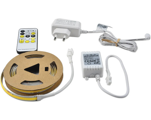 Bandă LED cu telecomandă, sursă de alimentare și control