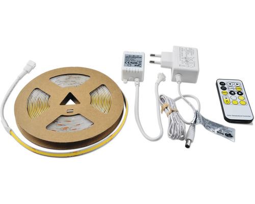 Bandă luminoasă LED cu transformator, control și telecomandă pe o bobină
