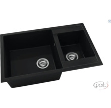 Chiuvetă de bucătărie neagră cu două cuve