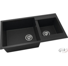 Chiuvetă neagră cu două cuve