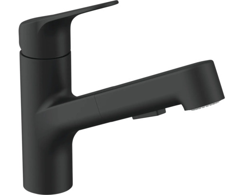 Baterie de bucătărie neagră cu duș extractibil