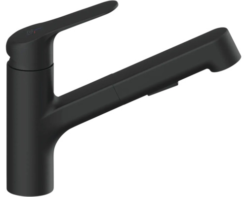 Baterie de bucătărie neagră cu duș extractibil