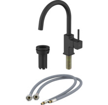 Baterie de bucătărie neagră cu accesorii