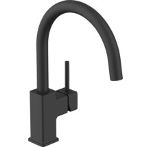 Baterie de bucătărie neagră cu gât de lebădă