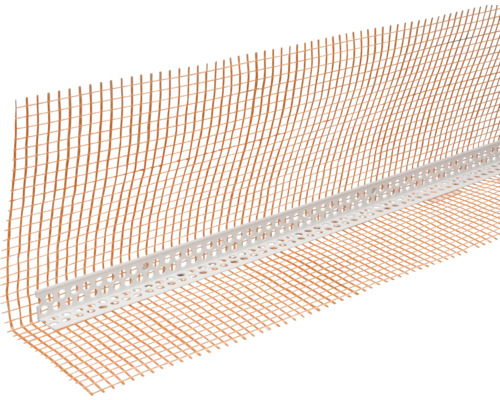 Profil colțar THERMOPAN PVC cu plasă 10x15x2500 mm Profil de soclu cu țesătură pentru zona soclului în exterior