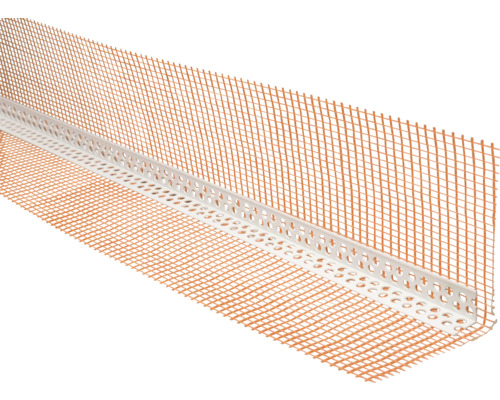 Profil THERMOPAN PVC cu plasă 20x20x2500 mm Șină de protecție a colțurilor cu țesătură pentru construcții uscate