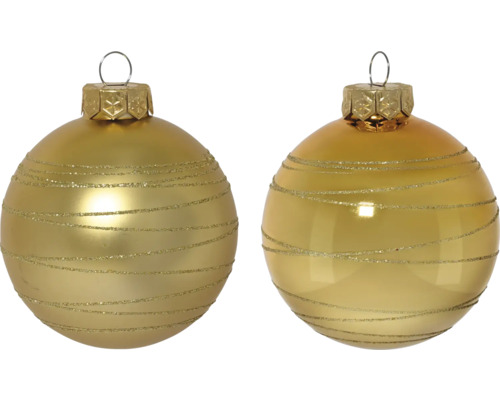 Două globuri de Crăciun cu linii strălucitoare