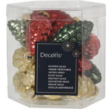 Pachet cu decorațiuni pentru pomul de Crăciun din sticlă în formă de conuri