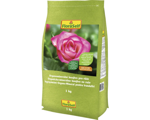 Îngrășământ organo-mineral FloraSelf pentru trandafiri, ambalaj de 1 kg