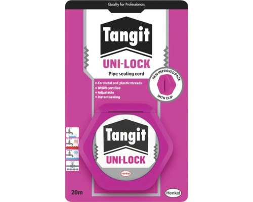 Fir de etanșare țevi Tangit Uni-Lock, potrivit pentru filete metalice și din plastic