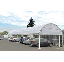 Copertină multiplă cu mașini parcate