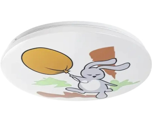 Plafonieră cu LED integrat iepuraș Hopply 24W 2400 lumeni, pentru camera copiilor Lumină de plafon cu motiv de iepure și balon pentru camera copiilor