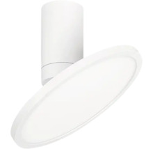 Lumină de tavan albă cu bază cilindrică și suprafață de lampă rotundă