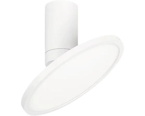 Lumină de tavan albă cu bază cilindrică și suprafață de lampă rotundă