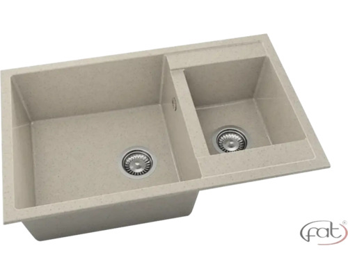 Chiuvetă bucătărie granixit 2 cuve FAT Avangard 234 49x90 cm fără picurător Aspen reversibilă Chiuvetă cu două cuve