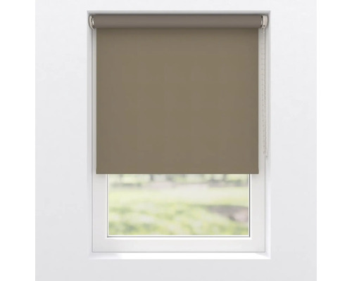 Vedere a unei ferestre cu o rulou gri