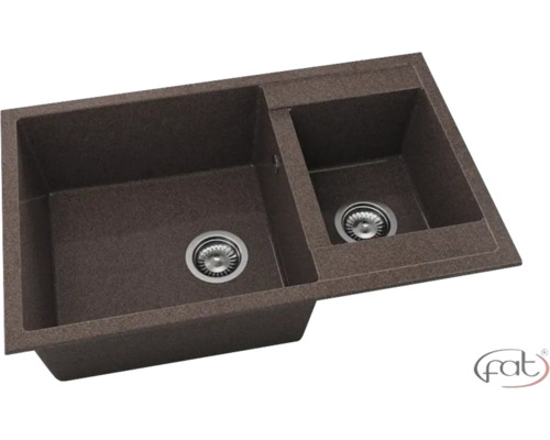 Chiuvetă bucătărie granixit 2 cuve FAT Avangard 234 49x90 cm fără picurător Nutshell reversibilă Chiuvetă cu două cuve din piatră