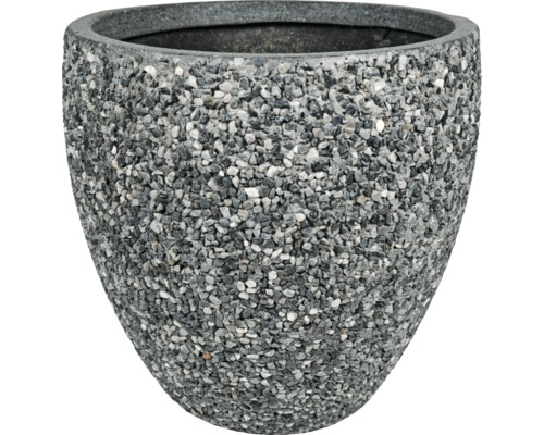 Ghiveci flori pietricele decorative plastic Ø 44 cm H 44 cm antracit Ghiveci de flori din piatră