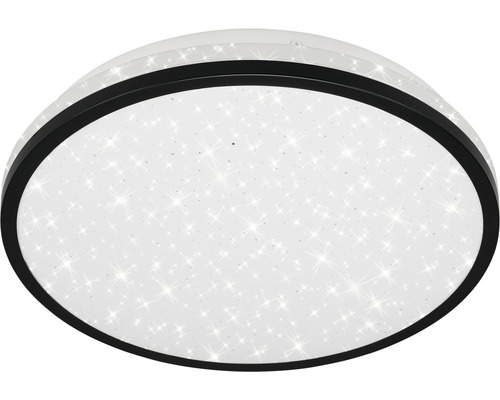 Plafonieră cu LED integrat Acotus 12W 1200 lumeni, pentru baie IP44, alb/negru cu efecte de stele