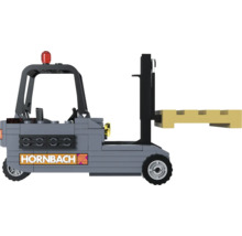 Model de stivuitor Hornbach din blocuri de construcție cu palet