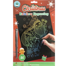 Set de gravură curcubeu de Crăciun A4 cu stilou și șablon