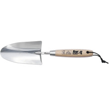 Transplantor din oțel inoxidabil cu mâner din lemn și logo for_q