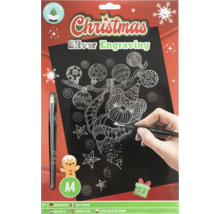 Set de gravură argintie de Crăciun în format A4