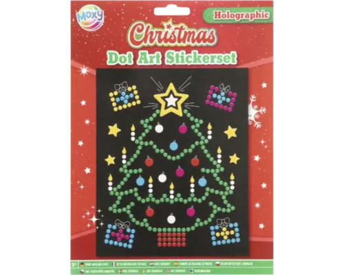 Set creativ stickere brad Crăciun Dot Art Set autocolante Moxy Christmas Dot Art