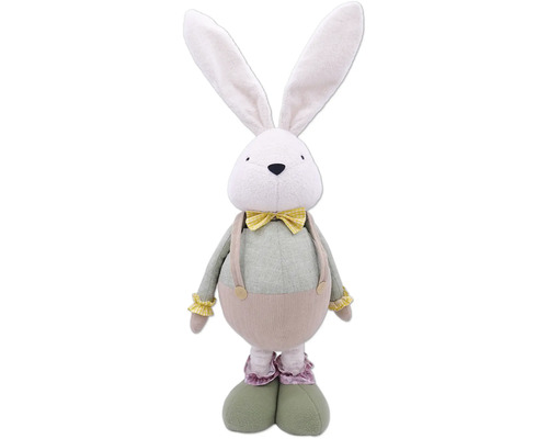 Iepure de pluș cu papion și bretele