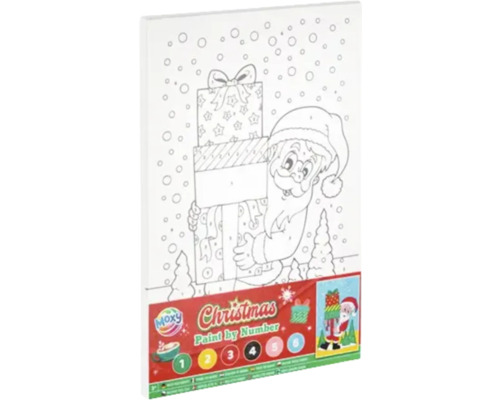 Pictură de Crăciun după numere cu motiv Moș Crăciun