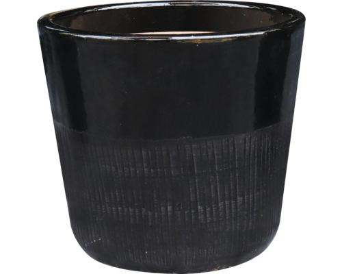Ghiveci negru cu suprafață texturată