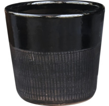 Ghiveci negru cu model texturat