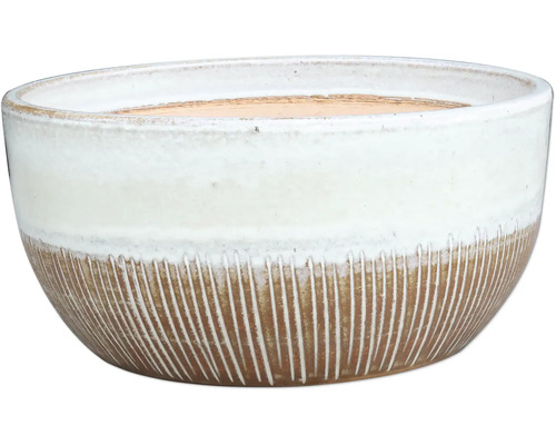 Bol ceramic pentru flori cu model în dungi