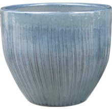 Ghiveci de flori ceramic cu model vertical canelat