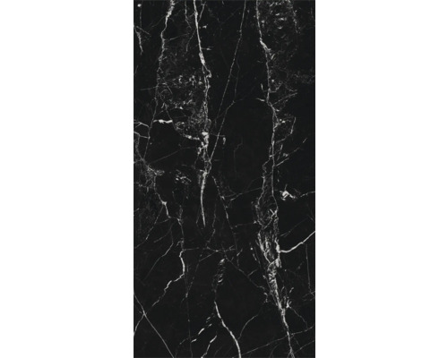 Placă neagră cu aspect de marmură și vinișoare albe