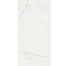 Placă albă cu aspect de marmură și vinișoare gri