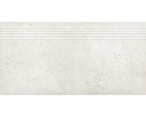 Treaptă gresie Argilla Ivory 30x60 cm Placă ceramică cu profil canelat