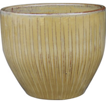 Ghiveci galben cu model vertical canelat