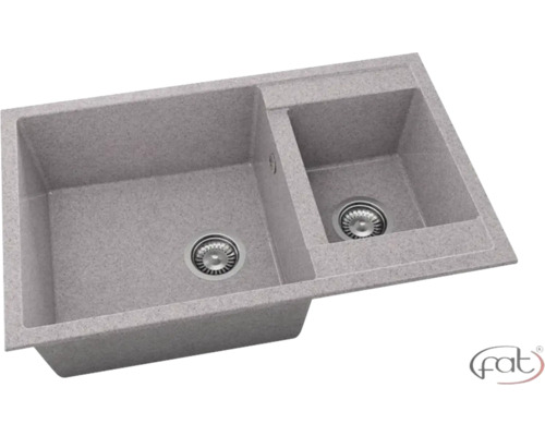 Chiuvetă bucătărie granixit 2 cuve FAT Avangard 234 49x90 cm fără picurător Morning Glory reversibilă Chiuvetă cu două cuve
