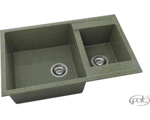 Chiuvetă bucătărie granixit 2 cuve FAT Avangard 234 49x90 cm fără picurător Greenwood reversibilă Chiuvetă de bucătărie cu două cuve