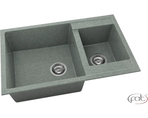 Chiuvetă bucătărie granixit 2 cuve FAT Avangard 234 49x90 cm fără picurător Winter Pines reversibilă Chiuvetă cu două cuve din granit