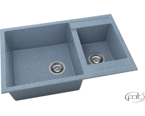 Chiuvetă bucătărie granixit 2 cuve FAT Avangard 234 49x90 cm fără picurător Planetarium reversibilă Chiuvetă dublă din granit cu două cuve