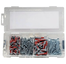 Cutie de sortimente cu șuruburi și dibluri