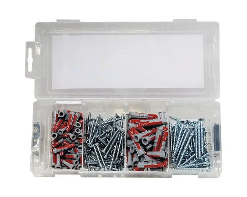 Cutie de sortimente cu șuruburi și dibluri