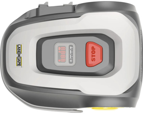 Robot de tuns iarba Landxcape cu panou de control și buton de oprire