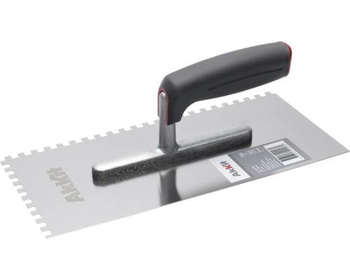 Gletieră zimțată inox Akkit 280x130 mm dinți 6 mm Gletieră dințată cu mâner