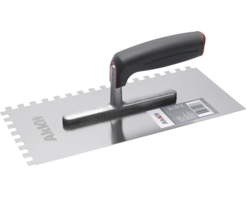 Gletieră zimțată inox Akkit 280x130 mm dinți 8 mm Gletieră cu dinți și mâner