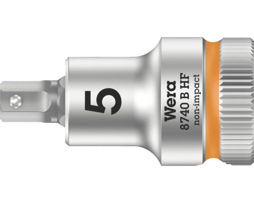 Cheie impact Wera 8740 B HF 3/8″, 5x35mm, profil Hex, din oțel crom-vanadiu Adaptor de înșurubare Wera 5, fără impact