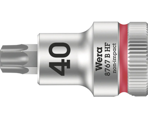 Cheie impact Wera 8767 B HF 3/8″, 40x35mm, profil TX, din oțel crom-vanadiu Cheie tubulară Wera 8767 B HF Non-Impact TORX mărimea 40